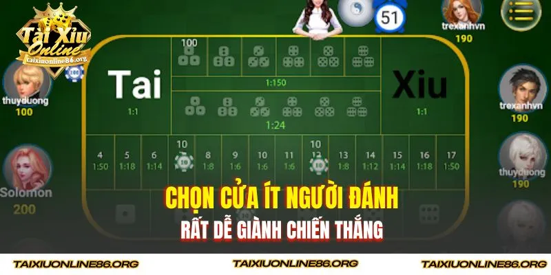 Chọn cửa ít người đánh rất dễ giành chiến thắng